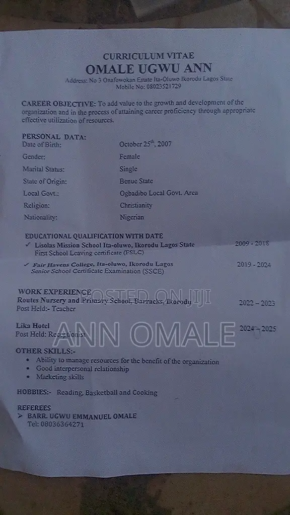 General CV / Resume - 1