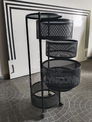 Clean Used Kitchen Storage Rack - Black Steel