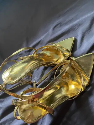 EGO Gold Stiletto High-Heel Sandals - Size 40