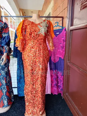 Orange Lace Dress - Size 16