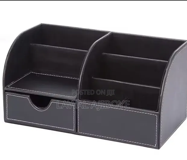 Leather Desk Organizer - 6 Compartment - 1