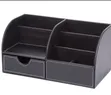 Leather Desk Organizer - 6 Compartment - 1