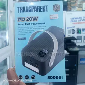 Transparent 50000mAh Smart Power Bank da Type-C Input da LED Light