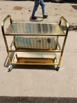 3-Step Gold Food Trolley - 1