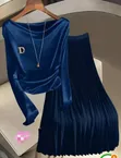 Babban Gown Mai Rufe da Rufe-Rufe Guda Biyu - 2