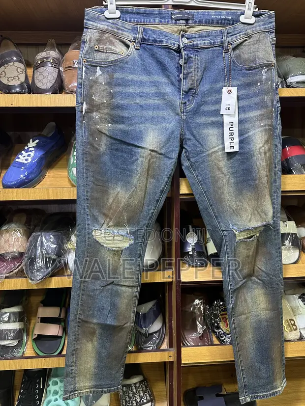 Purple Brand Mazan Fata Na Gargajiya Blue Jeans - 3XL - 1