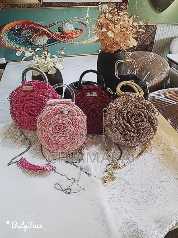 Hand Knitted Rose Bag - 1