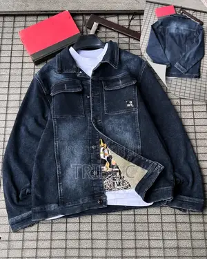 Sabon Jaket Denim Baƙi - Unisex