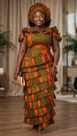 Ankara Skirt da Blouse Set - 2