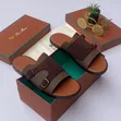Loro Piana Leather & Canvas Slides - Brand New - 2