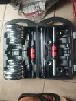 20kg Silver Chrome Dumbbell Set da Extension Bar - 2