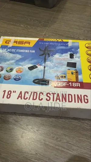 Qasa Black Standing Fan - Brand New
