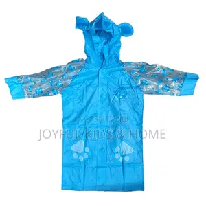 Kids Multi-Colored Raincoat with Hood - Ages 3-5