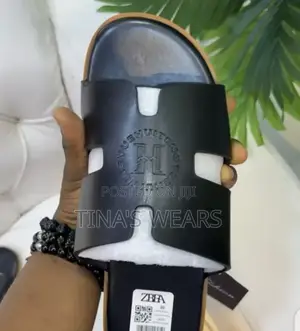 Hermes Men's Leather Slides - Brand New