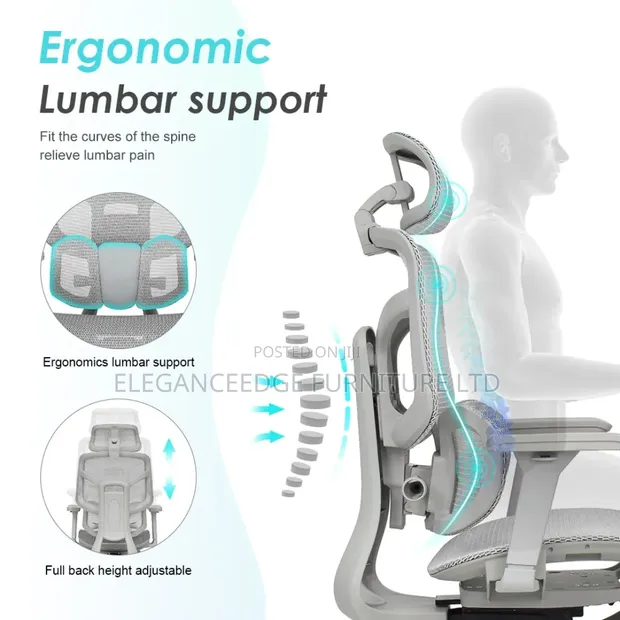 Ergonomic Mesh Executive Chair Mai Leg Rest - 1