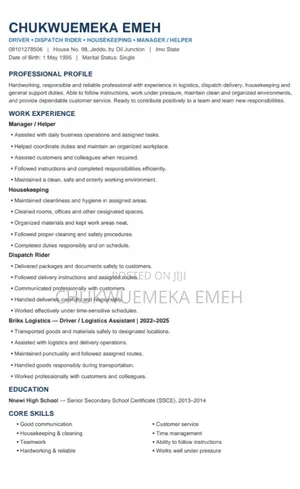Piggery Farm Manager CV