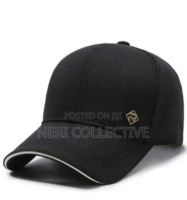 Minimalist Black Men's Baseball Cap - 1