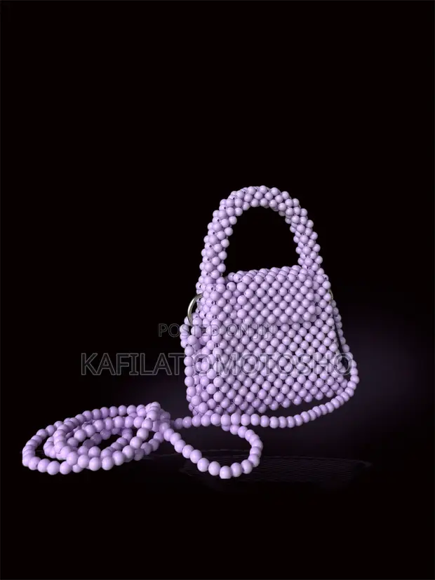 Lilac Beaded Handbag - 1