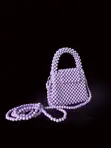 Lilac Beaded Handbag - 1