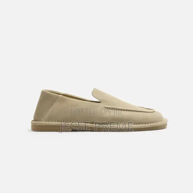 Zara Gaskiyar Suede Moccasin Loafers - Beige - 1