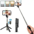 4-in-1 Phone Tripod Stand, Selfie Stick, Light, Bluetooth Remote - 2