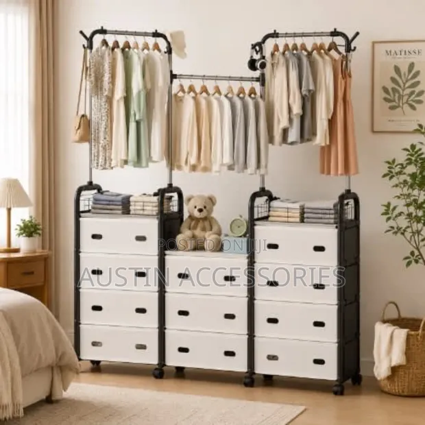 Portable Multi-Purpose Coat and Dust Proof Shoe Rack Organizer - 1