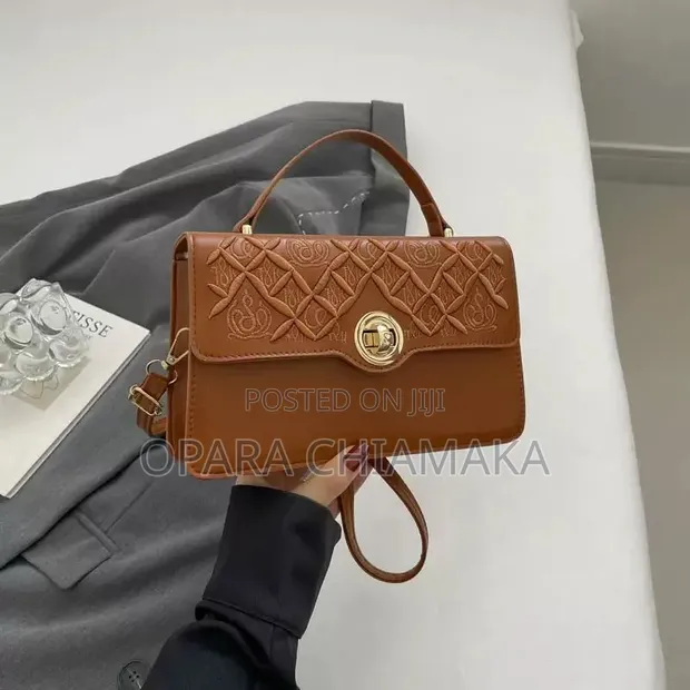 Luxury Embossed Top-Handle Handbag - 1