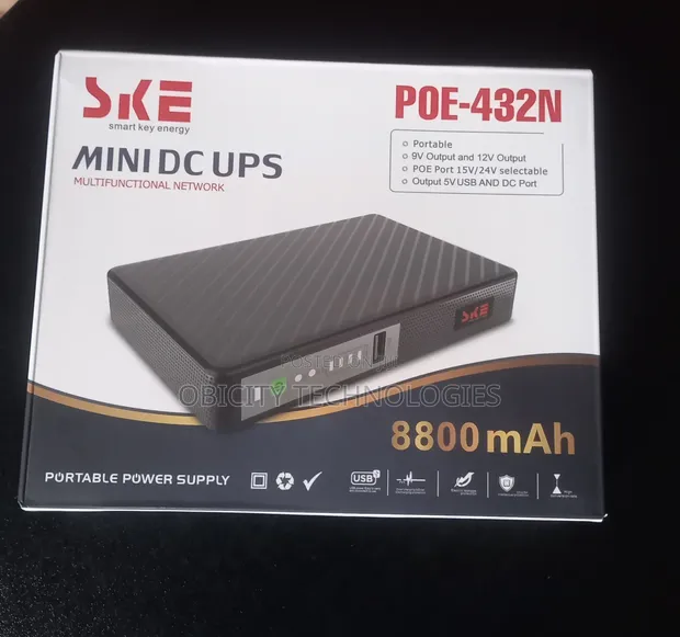 SKE Mini DC UPS 8800mAh for Routers, CCTV, POS - 1