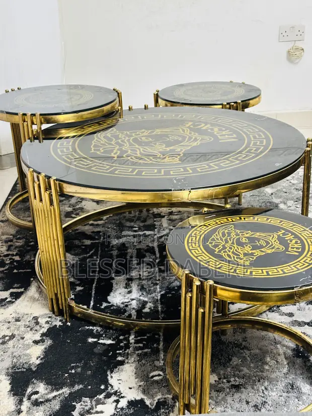 Modern Center Table - An Amfani, Stainless Steel Frame, Glass Top - 1
