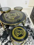 Modern Center Table - An Amfani, Stainless Steel Frame, Glass Top - 4