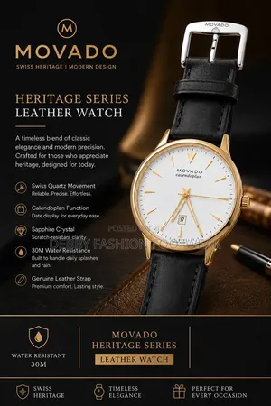 Movado Heritage Series Leather Watch