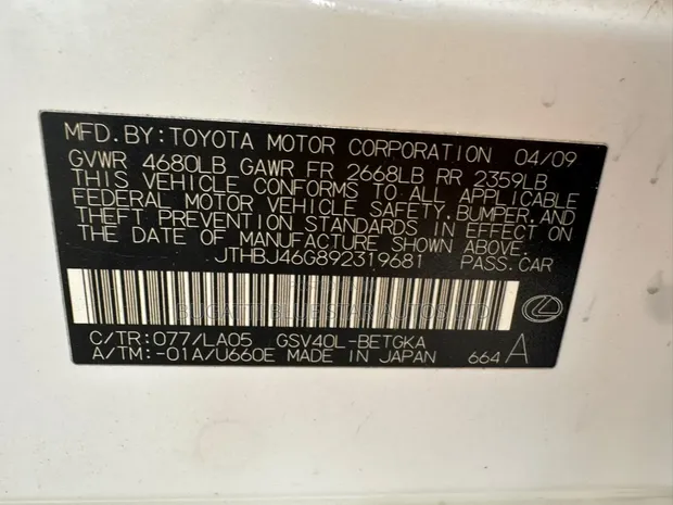 Lexus ES 350 2010 White - 1