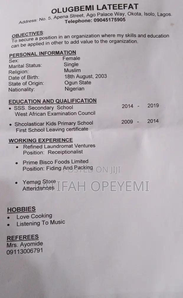 Sales & Telemarketing CV - Latifah - 1