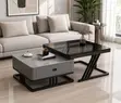 Real Marble and Glass Twin Center Table - 2
