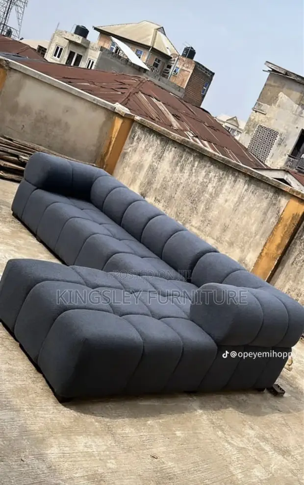 Home Interiors L Shape Sofa (4 Seater, Brown Fabric) - 1