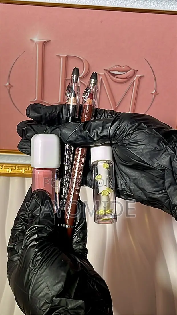 Cherry Lip Combo: Nude & Clear Gloss with Lip Liners - 1