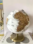 Modern Floor Globe - Bronze Sphere, Silver Continents - 3