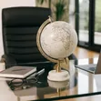 Modern Floor Globe - Bronze Sphere, Silver Continents - 4