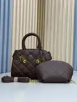 AIM 2-in-1 Black Quilted Luxury Handbag Set with Purse - 2