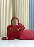 AIM 2-in-1 Black Quilted Luxury Handbag Set with Purse - 3