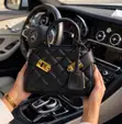 AIM 2-in-1 Black Quilted Luxury Handbag Set with Purse - 4