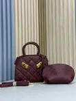 AIM 2-in-1 Black Quilted Luxury Handbag Set with Purse - 5