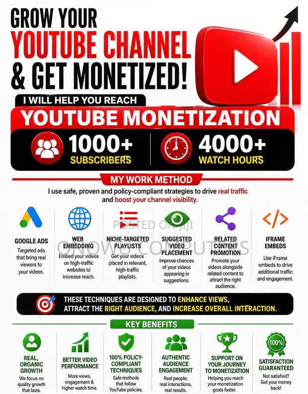 Sabis na Inganta Tashar YouTube da Samun Kuɗi - 1