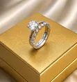 18k Gold/Silver Plated Cubic Zirconia Eternity Bridal Set - 1