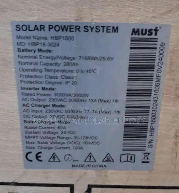 Must 7KWH All-in-One Solar Generator 3000W 280AH - 1