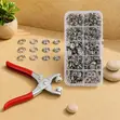 200 Sets Snap Button Kit with Pliers Tool - 1