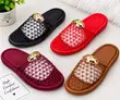 Women's Fashion Mesh Slippers - Black, Red, Wine Brown - 2