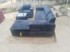 Chesterfield L-Shape Sofa with Single Chair & Centre Table