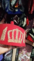 Igbo Igwe Crown Design Red Cap for Traditional Weddings & Occasions - 2