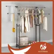 Portable Double Pole Stainless Steel Clothes Rack - 2